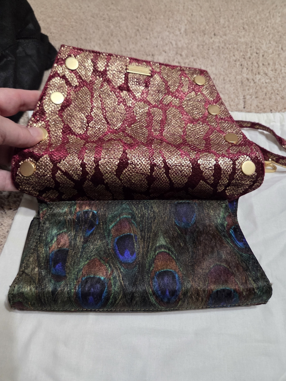 Hammitt Gold & Burgundy Metallic Crossbody Clutch - Picture 8 of 8